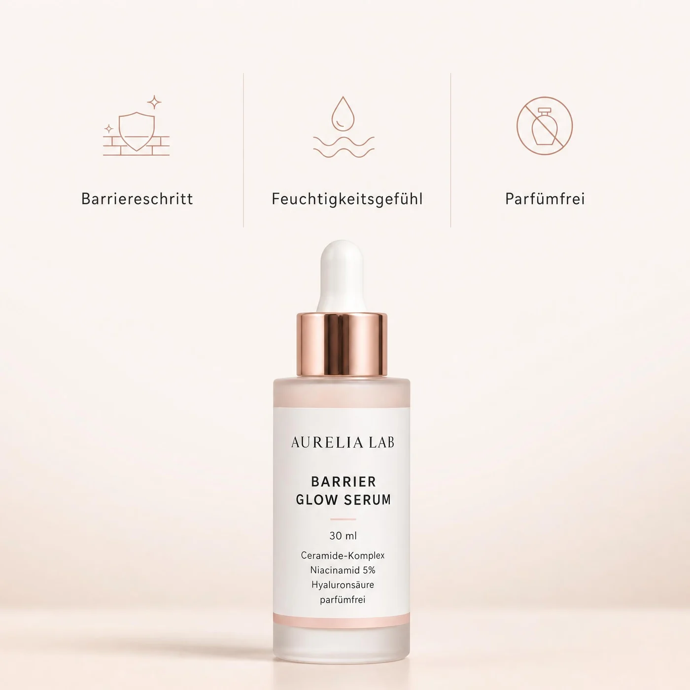 Generated infographic image highlighting the serum's benefits